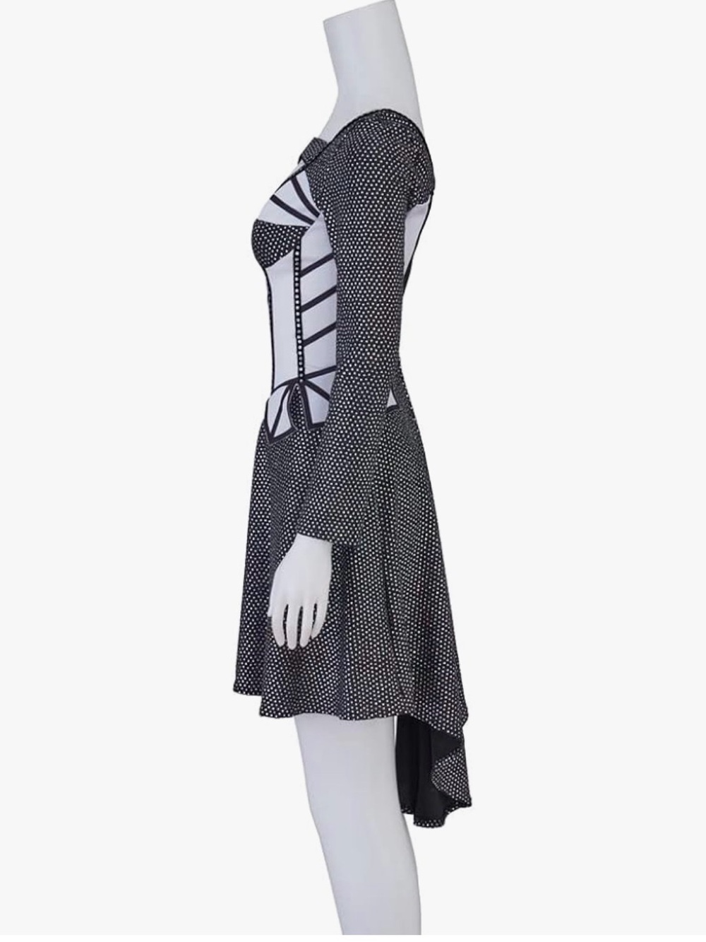 SIX The Broadway Musical Jane Seymour Black and White Corset Dress W/ Microphone - Picture 8 of 9